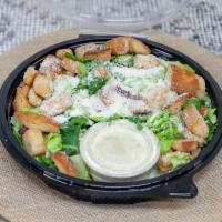Caesar Salad · Romaine lettuce, croutons, Parmesan cheese and Caesar dressing. Add grilled chicken for an a...