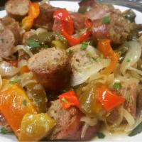 Sausage with Peppers, Onions and Potatoes · 