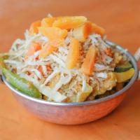 Hydrabadi Vegetable · Fresh mixed vegetables cooked with spices, apricots and potato straws.