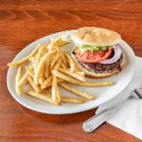 House Cheese Burger · 1/2 lb. ground sirloin steak. Topped with cheddar and Monterrey cheese. Served with lettuce,...