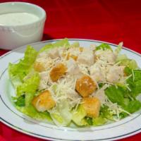 Chicken Caesar Salad  · Lettuce, chicken breast, Caesar dressing croutons, and Parmesan cheese.