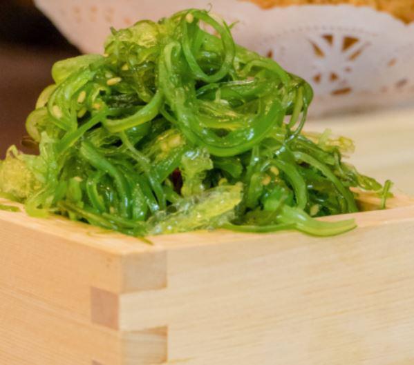 Wakame Salad · Seaweed salad mixed with rice vinegar, sesame oil and ginger juice.
