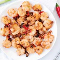108. Salt and Chili Pepper Prawns · Deep fried shrimp. Cooked with a special salt mix. Spicy.