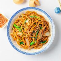 Chow Mein (Veggie) · Stir fried noodles with cabbage, Chinese broccoli, onions, scallions, and bean sprouts. Vege...