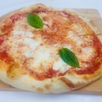 Margherita Pizza · Tomato sauce, fresh mozzarella, extra virgin olive oil, basil.