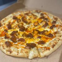 Buffalo Chicken Pizza · White Peppercorn Sauce topped with grilled or crispy buffalo chicken and cheese 