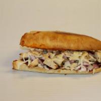 BBQ Chicken Sub · Grilled chicken, onion, provolone and cheddar cheese and BBQ sauce.