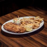Fish and Chips · Hand-breaded Icelandic cod served with seasoned fries, house-made slaw, and tartar sauce.