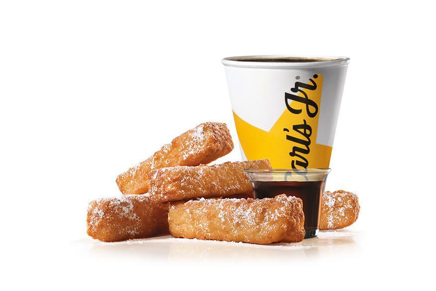 French Toast Combo · 5 dippable, sweet french toast sticks, small hash rounds and small coffee.