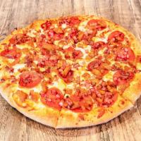 Meat Eaters Pizza · Pepperoni, ham, bacon and sausage.