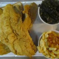 Fried Fish Dinner · 3 pieces of fried whiting, and 2 side orders of choice.