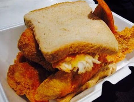 Famous Fish Sandwich · Sandwich made with a piece of cut fish that is either fried, baked, or grilled. 