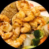H3. Hibachi Shrimp · Shrimp cooked with a hint of lemon with soy sauce and seasonings.