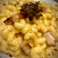 Macaroni & The Chicken Strips (Ohh) · Four Cheese sauce & Cavatappi Pasta, a side Crispy Chicken Strips, Greedy Sauce & Honey Must...