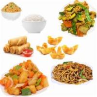 Dinner Special 2  · 4 egg rolls and 4 fried crab cheese wonton, 1 large steamed or fried rice, 1 large sweet, an...