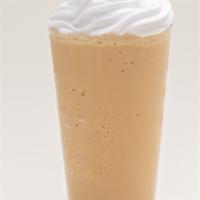 White Mocha Frappe Frozen Coffee · Cold coffee blended with milk, ice and white chocolate syrup.