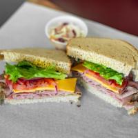 Roast Beef Sandwich · Sandwich with thinly sliced beef that has been cooked over a dry heat. 