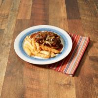 Open Faced Roast Beef · Hot tasty roast beef piled on top of Texas toast covered with gravy and grilled onion. Serve...