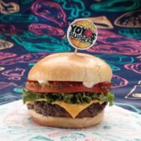 The OG · 6 oz Angus beef patty, Lettuce, Tomatoes, Pickles, American yellow cheese, Ketchup and Mayon...