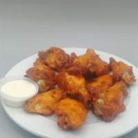 Wings · Served with ranch and choice of sauce.