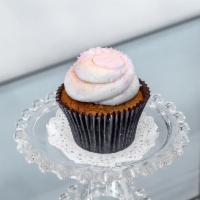 Strawberry Cupcake  · Fresh strawberry cake topped with strawberry cream cheese icing.