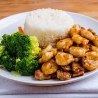4. Chicken and Shrimp Teriyaki · Served with Steam Rice and Mixed Vegetables.