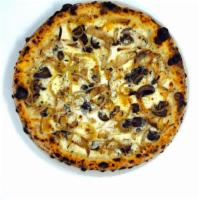 Wild Mushroom Pizza · Tuscan kale, rosemary and goat cheese.