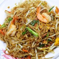 Shrimp Pad Thai · Thai style noodle with Fresh shrimp fried tofu bean sprouts chives crushed peanuts iceberg l...
