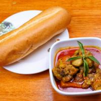 Curry Chicken Sandwich 咖喱鸡面包 · Malaysian Style Curry Coconut Milk Dipping w. Toasted Vietnamese Baguette