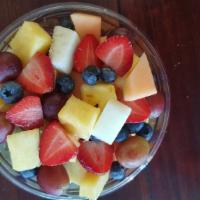 Fruit Bowl · Includes pineapples, seedless grapes, blueberries, strawberries and melon.