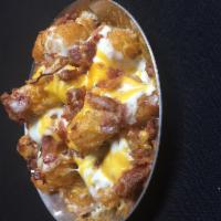 Bosses Fries and Tots · Served with bacon, mozzarella and cheddar.