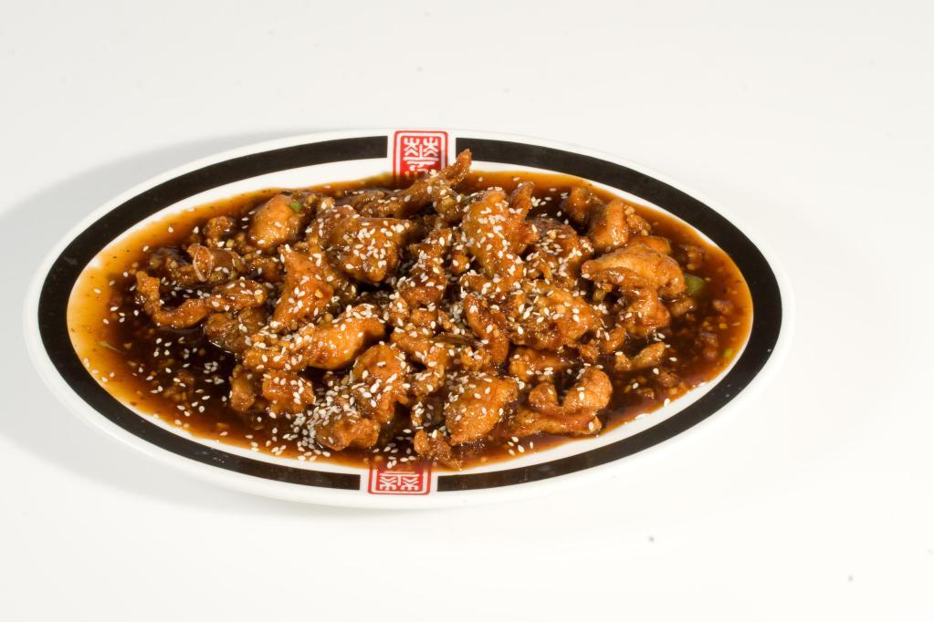 Szechuan Sesame Chicken · Chicken chunks sauteed in excessive house special Szechuan sauce and sprinkled with sesame seeds. Hot and spicy.
