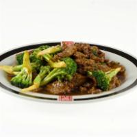 Beef  With Broccoli · Sliced beef and broccoli sauteed in brown sauce.