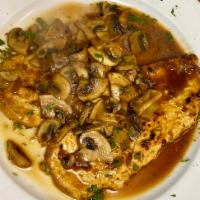 Chicken Marsala · Marsala wine sauce with mushrooms.