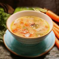 Chicken Soup · Chunk of chicken, chopped vegetables with turkish seasonings, and fresh herbs.