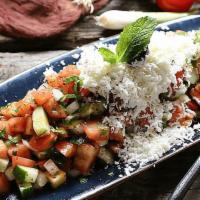 Shepherd's Salad · Fresh tomato, Kirby, green pepper, onion, parsley, herbs, olive oil and lemon juice. Add che...