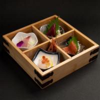 Sashimi Box · Tuna, Salmon, Yellowtail, Ebi 1 Slices Each