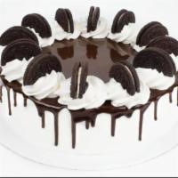 Oreo Cake · Serves 10-12. Cookies N Cream and Cake Batter froyo layers, with a yummy fudge-and-Oreos fil...