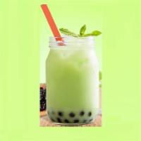 Honeydew Bubble Tea · Milk served ice 