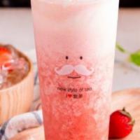 Cheese Cream Strawberry Green Tea · Trà xanh dâu tây kem cheese. Fresh strawberry blended with green tea and topped with a layer...