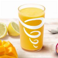 Mango Crush (v) · Mango, passion mango juice, lemonade, and coconut water