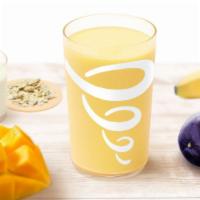 Tropical Delight (v) · Mango, banana, oat milk, and passion mango juice