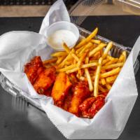 Chicken Wings 7 Pieces with Fries · Your choice of jerk, Habanero, bourbon, BBQ, Buffalo, or mumbo sauce. Served with fries and ...