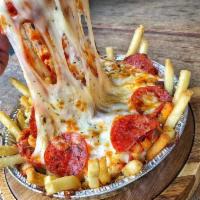 Pizza fries  · Pizza sauce with mozzarella cheese 