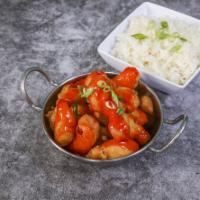 Sweet and Sour Chicken · Tender crispy white meat chicken.