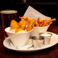Fish and Chips · Freshly battered Irish lager cod fillets. Served with fries.
