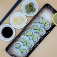 10 Pieces California Roll  · Natural crab stick, avocado, and cucumber. Include natural ginger, natural wasabi, and soy s...