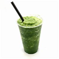 20 oz. Clean Green · Spinach, arugula, ginger, cucumber, lemonade, carrot juice and spirulina.