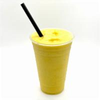 20 oz. Liquid Sunshine · Orange, banana, mango, pineapple juice, honey, mint and turmeric.