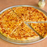 Cheese Pizza · Thin crust pizza available upon request. Add toppings for an additional charge.